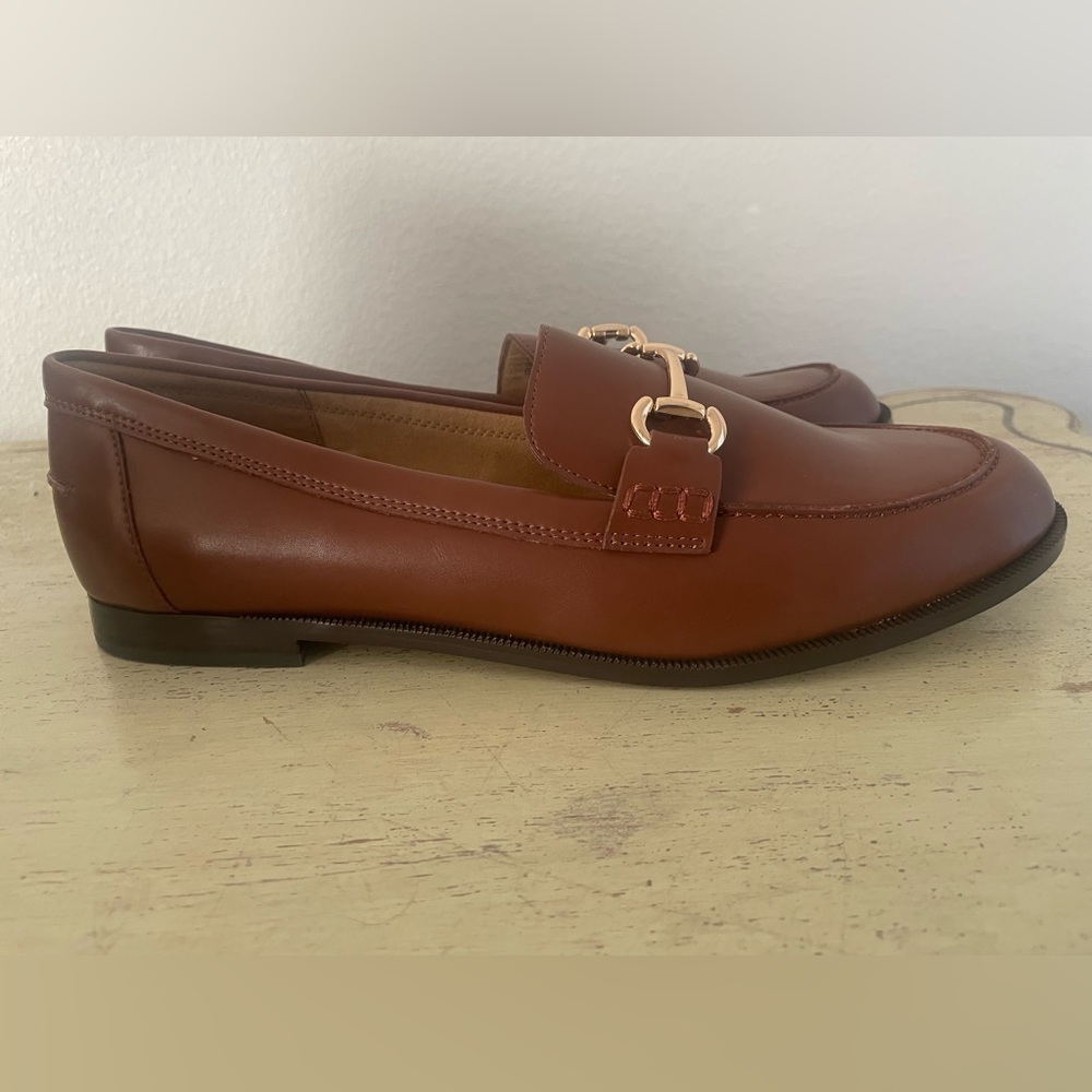 J. CREW Classic Bit Vegan Leather Loafers in Antique Oak Size 12 M $148 CL383 - Picture 5 of 8